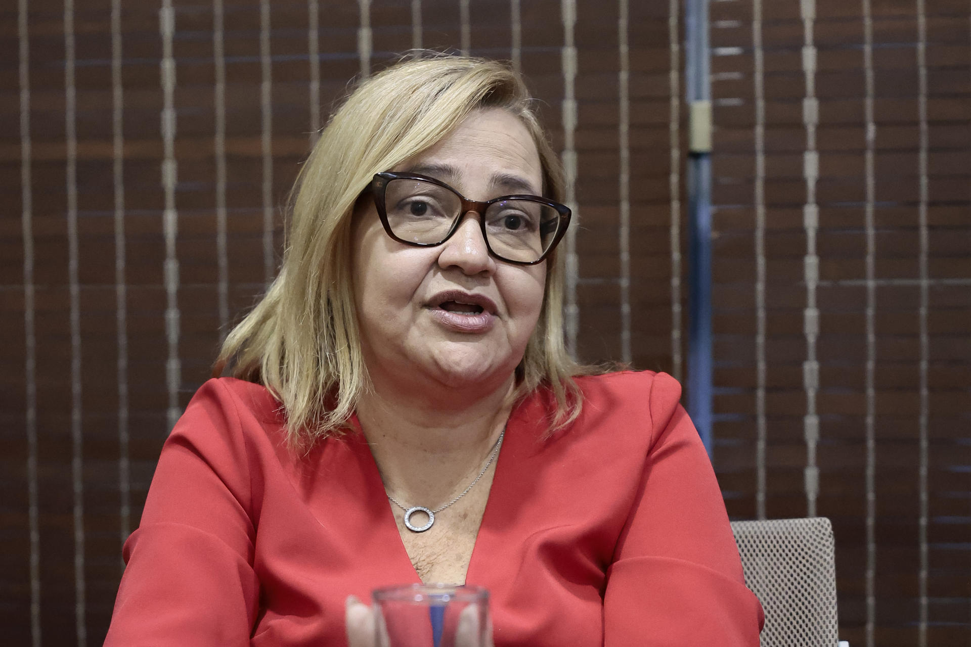 La asesora regional de Salud Sexual y Reproductiva del UNFPA, Alejandra Carao, habla durante una entrevista con EFE el 4 de noviembre de 2024 en Ciudad de México (México). EFE/José Méndez
