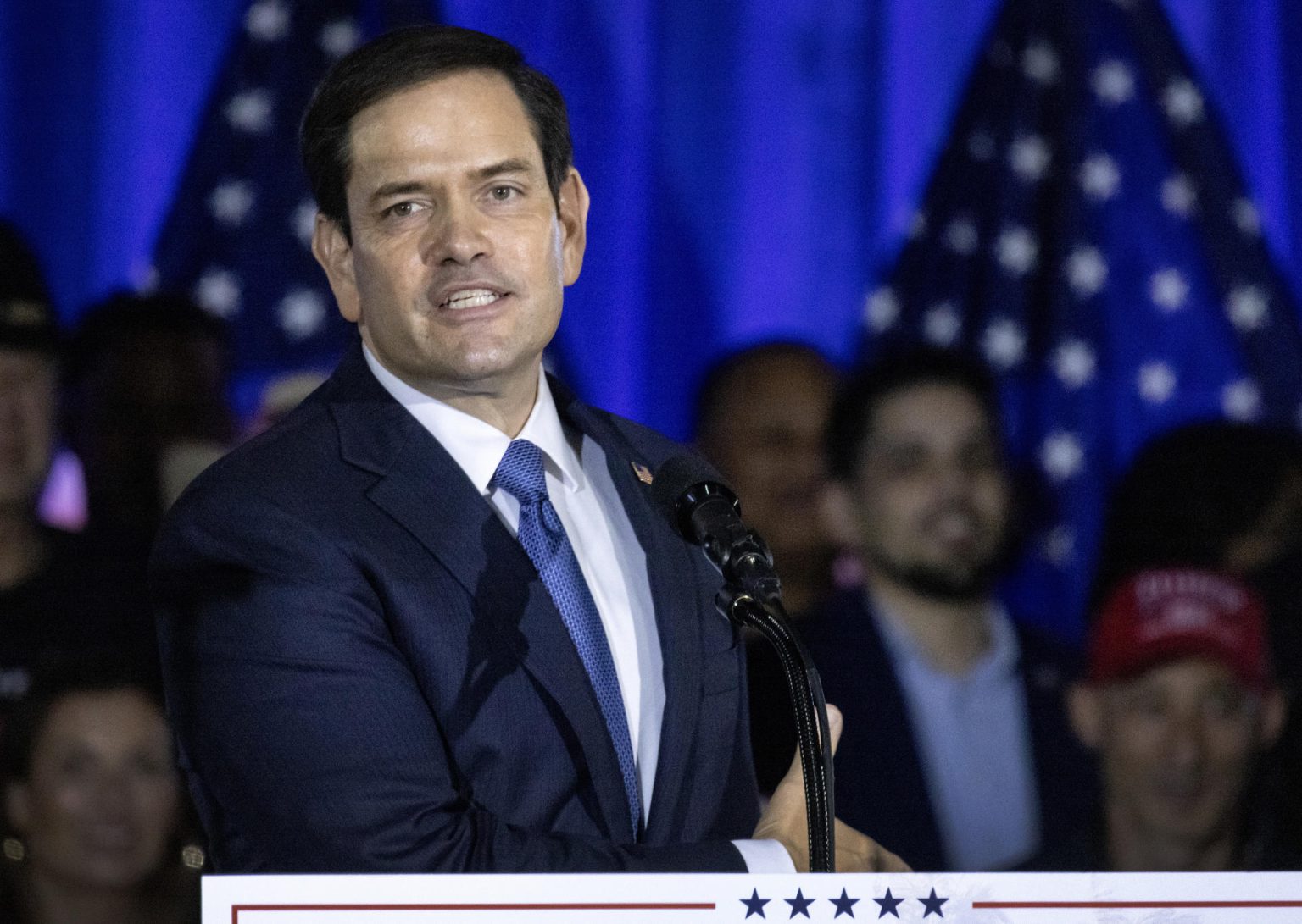 Fotografía de archivo del 14 de junio del 2024 del congresista republicano Marco Rubio durante un encuentro del Club 47 USA en West Palm Beach, Florida (Estados Unidos). EFE/ Cristobal Herrera-Ulashkevich