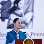 La presidenta de México Claudia Sheinbaum, participa este miércoles durante una rueda de prensa matutina en Ciudad de México (México). EFE/Sáshenka Gutiérrez