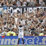 Luiz Henrique de Botafogo celebra su gol en la final de la Copa Libertadores. EFE/ Juan Ignacio Roncoroni