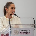 La presidenta de México, Claudia Sheinbaum, habla durante un acto este viernes en el estado de Chiapas (México). EFE/ Carlos López