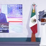 La presidenta de México, Claudia Sheinbaum habla durante una rueda de prensa este lunes, en el Palacio Nacional de la Ciudad de México (México). EFE/ Sáshenka Gutiérrez