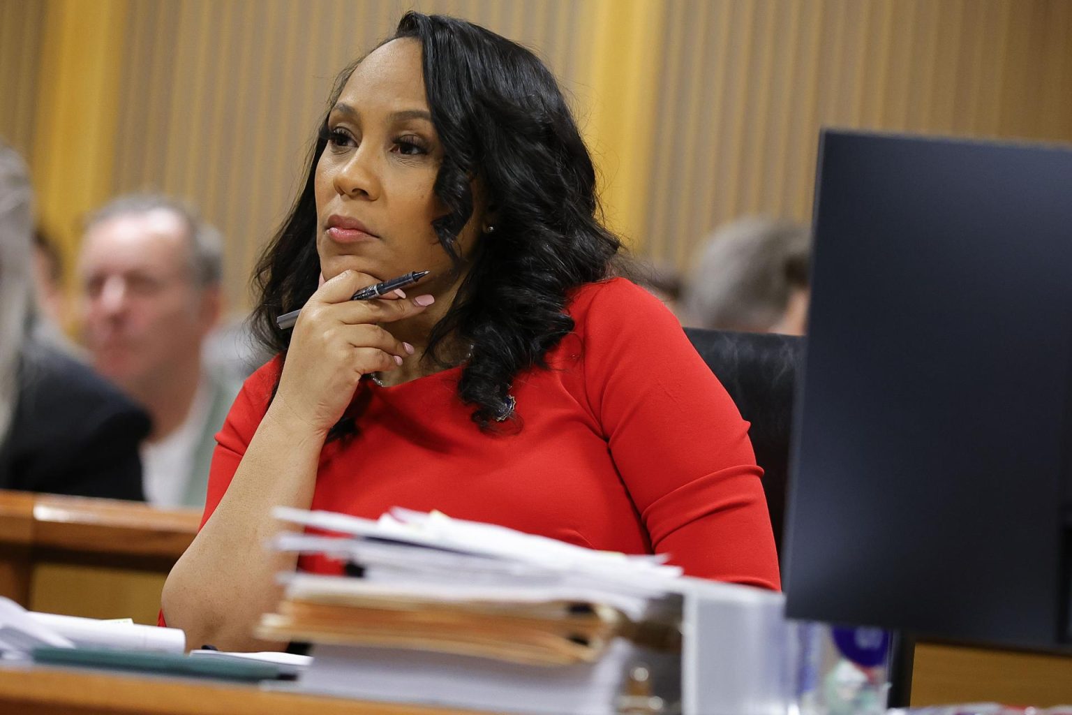 Fotografía de archivo del 1 de marzo de 2024 de la fiscal de distrito del condado de Fulton, Fani Willis, durante una audiencia en el Palacio de Justicia del condado de Fulton, Atlanta, Georgia (Estados Unidos). EFE/EPA/Alex Slitz / POOL