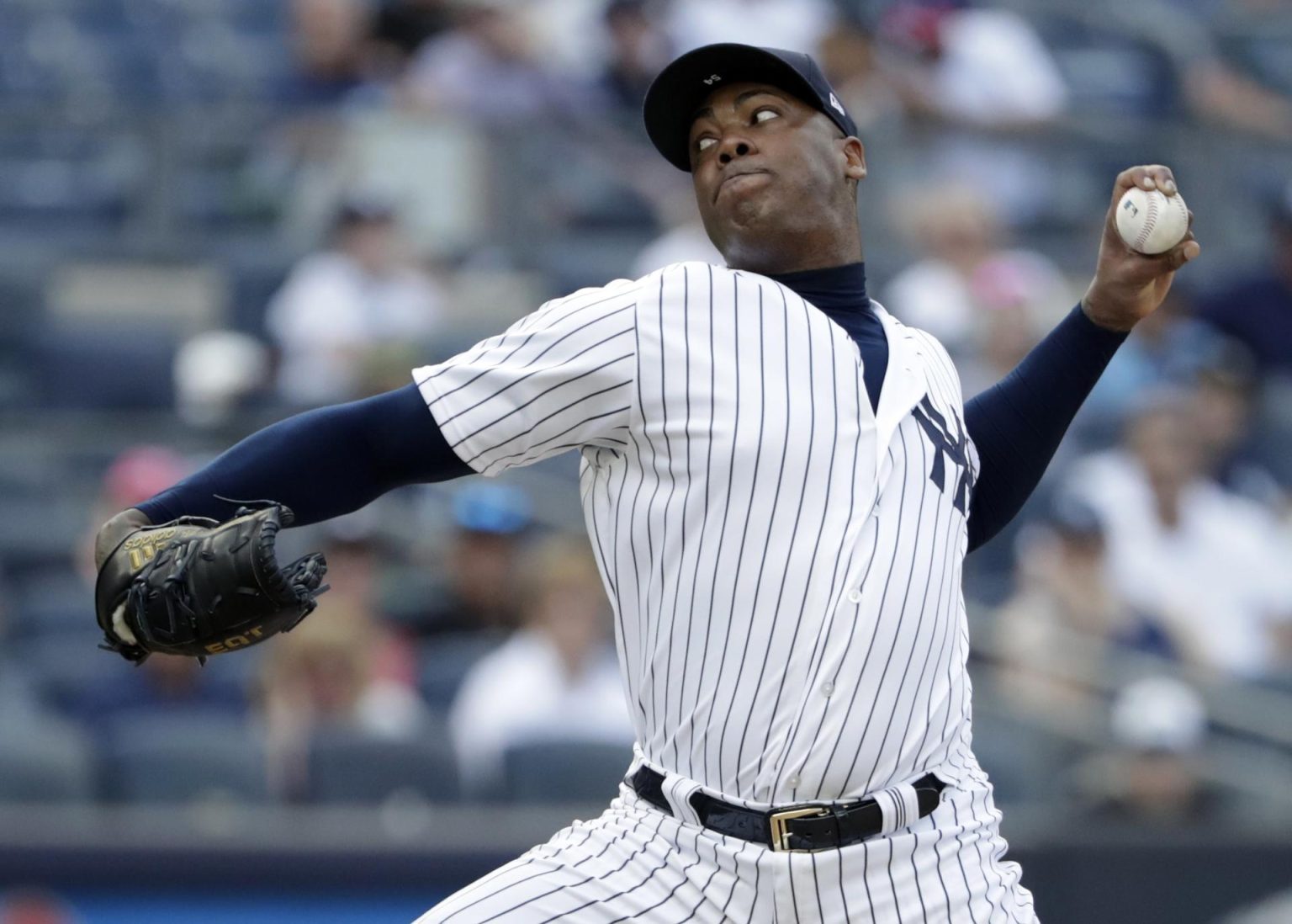 Aroldis Chapman jugará ahora con los Medias Rojas de Boston. EFE/EPA Jason Szenes/ARCHIVO