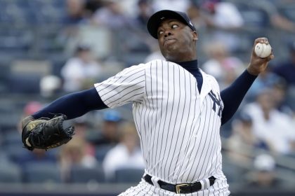 Aroldis Chapman jugará ahora con los Medias Rojas de Boston. EFE/EPA Jason Szenes/ARCHIVO