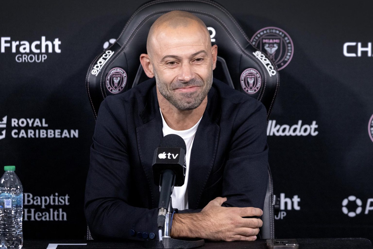 Javier Mascherano, técnico del Inter Miami, durante la rueda de prensa en Fort Lauderdale. EFE/EPA/CRISTOBAL HERRERA-ULASHKEVICH