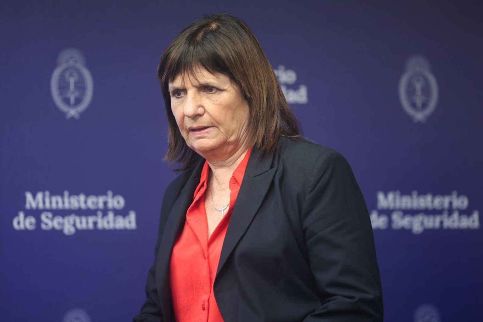 Fotografía de archivo en la que se registró a la ministra de Seguridad de Argentina, Patricia Bullrich , durante una rueda de prensa, en Buenos Aires (Argentina). EFE/Juan Ignacio Roncoroni