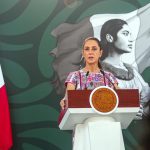 La presidenta de México, Claudia Sheinbaum, habla durante su rueda de prensa diaria este viernes, en Acapulco estado de Guerrero (México). EFE/ David Guzmán