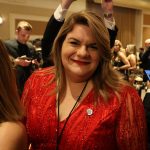 Jenniffer Gonzalez, gobernadora de Puerto Rico, llega a una gala hispana en Washington (Estados Unidos). EFE/ Octavio Guzmán