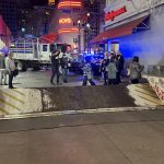 Fotografía de una barricada metálica en una calle este jueves, en Nueva Orleans (EE.UU.). EFE/ Octavio Guzmán