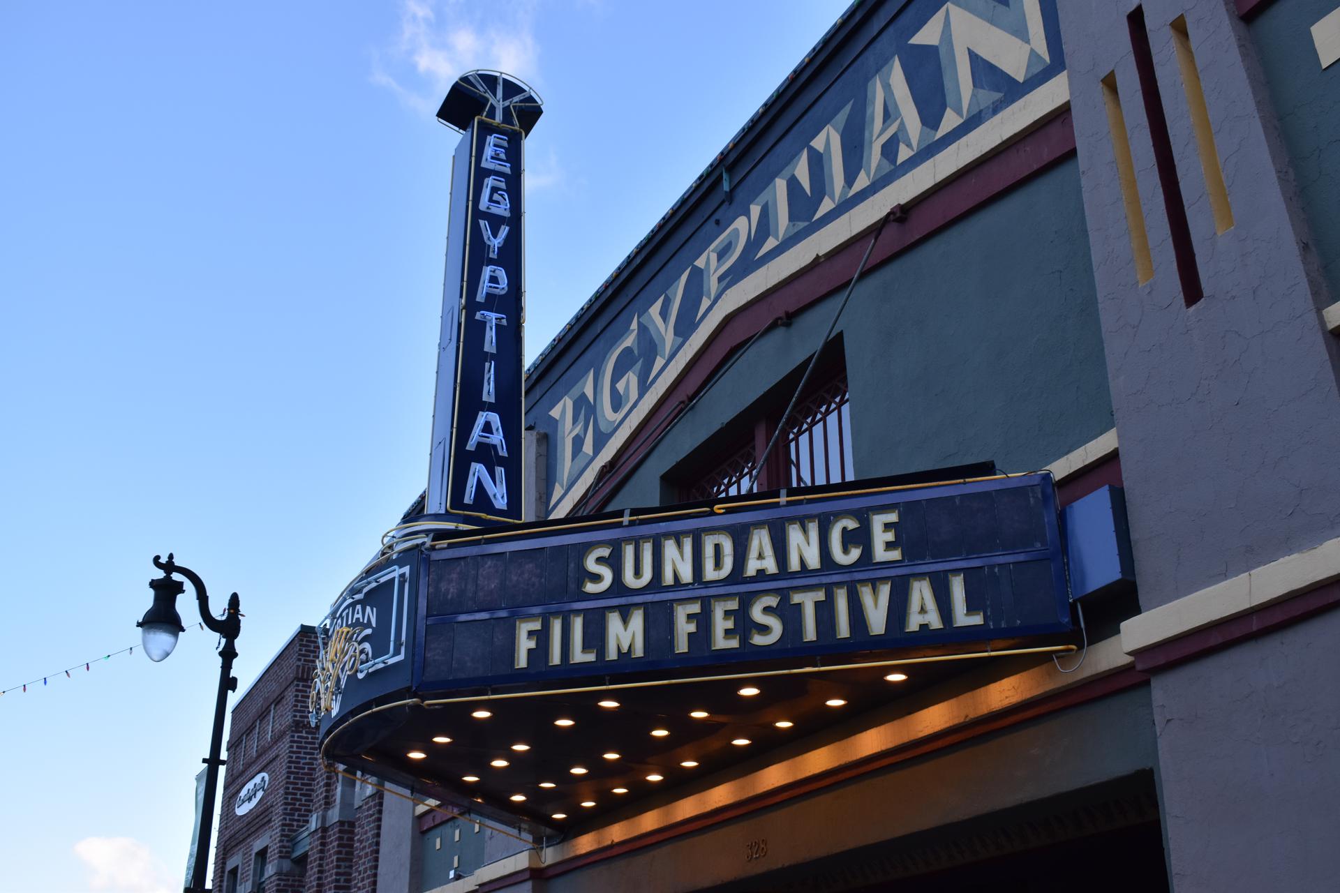 Fotografía del cartel del Festival Sundance este miércoles, en el Teatro Egipcio en Park City (Estados Unidos). EFE/ Mónica Rubalcava
