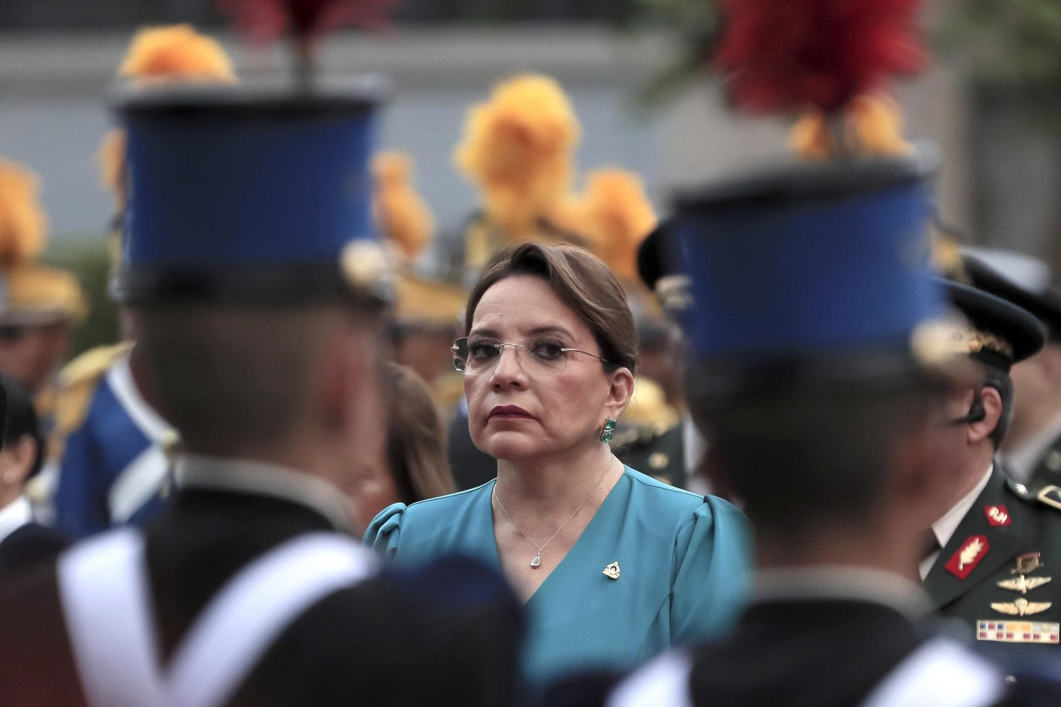 La presidenta de Honduras, Xiomara Castro, participa en los actos de conmemoración de la Independencia de Honduras en la Plaza Central en Tegucigalpa (Honduras). Archivo. EFE/Gustavo Amador