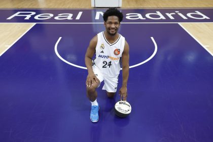 Andrés Feliz (Santo Domingo, República Dominicana, 1997) disfruta de sus primeros meses en el Real Madrid, al que le ha llevado su rápida progresión en el baloncesto español. En una entrevista con EFE ha hablado de su adaptación, la competencia en el puesto de base y de la Copa del Rey que ahora afronta con su equipo. EFE/Mariscal