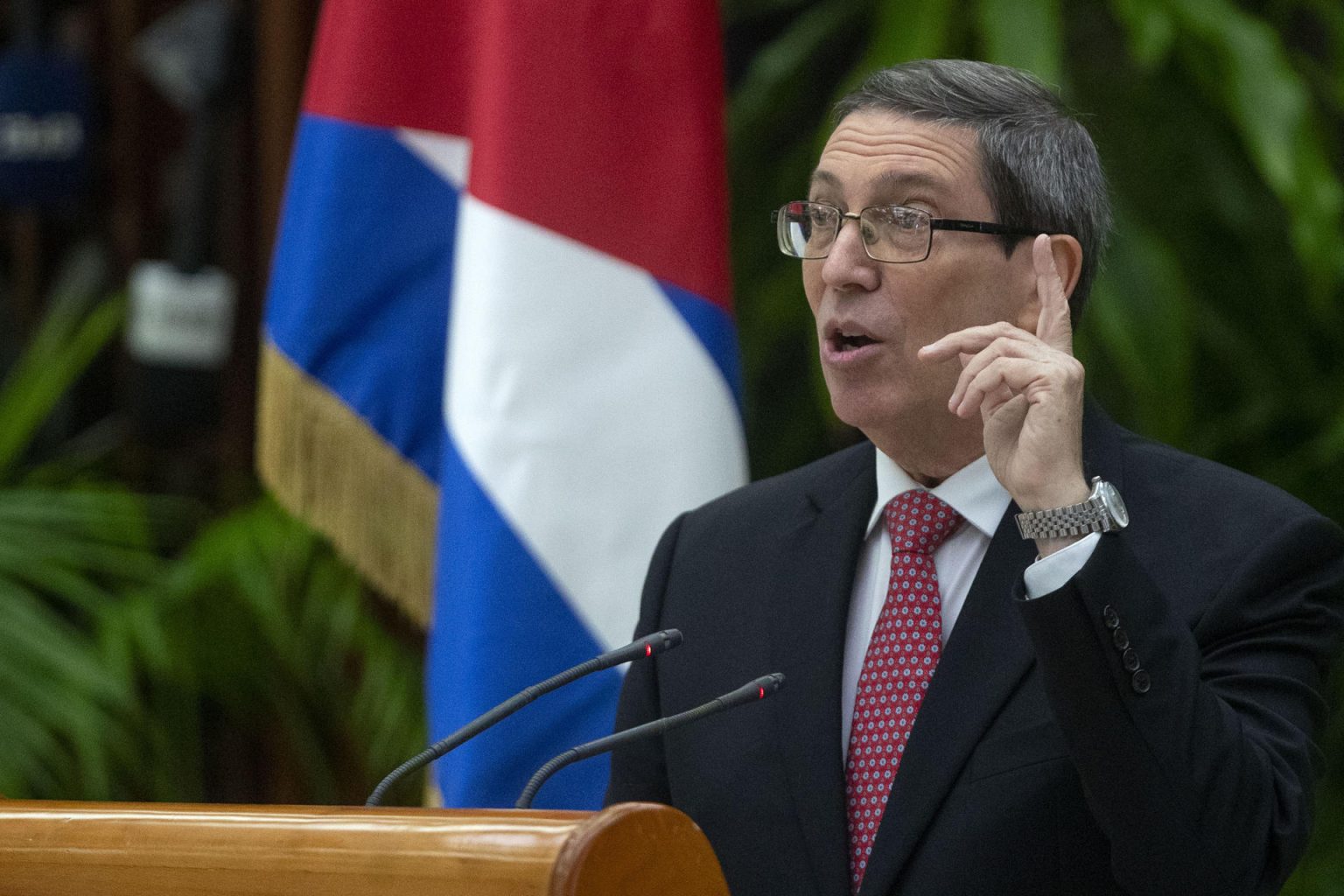 Imagen de archivo del canciller de Cuba Bruno Rodríguez Padilla hablando en La Habana (Cuba). EFE/ Yander Zamora