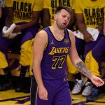 El esloveno Luka Doncic, escolta de Los Angeles Lakers, en un momento del partido contra su exequipo Dallas Mavericks. EFE/EPA/ALLISON DINNER