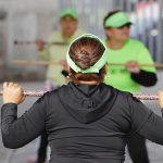 Mujeres participan en una clase de zumba en un deportivo en la Ciudad de México (México). EFE/ Mario Guzmán