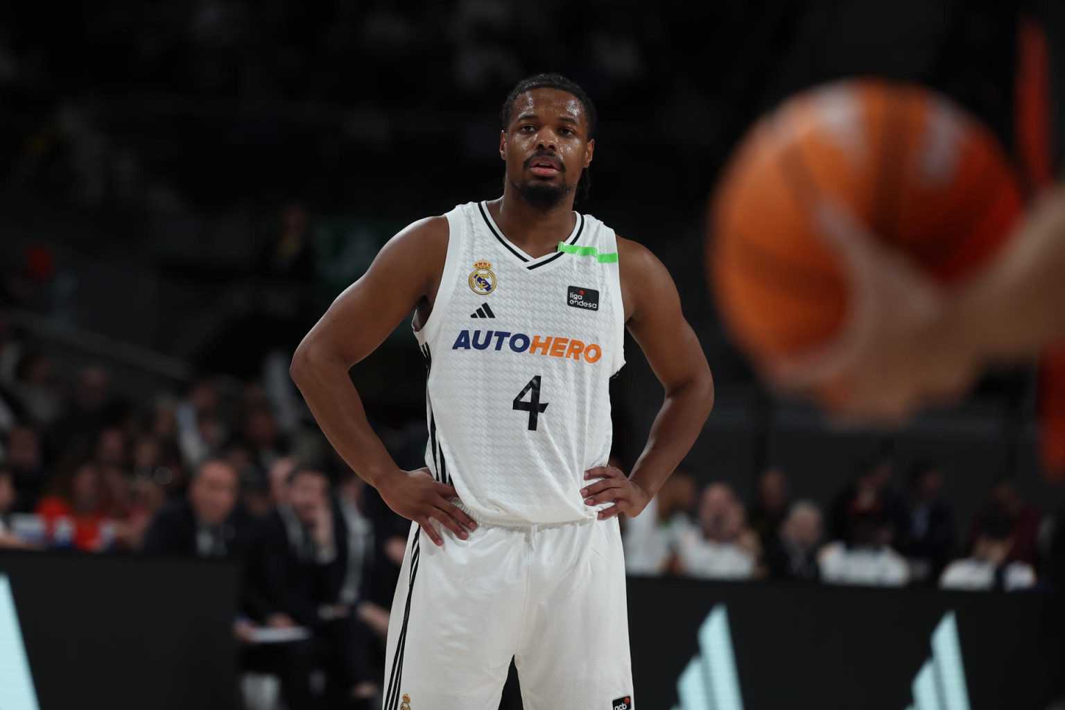 El base estadounidense del Real Madrid Dennis Smith Jr durante un partido de Liga Endesa con el Real Madrid. EFE/ Kiko Huesca