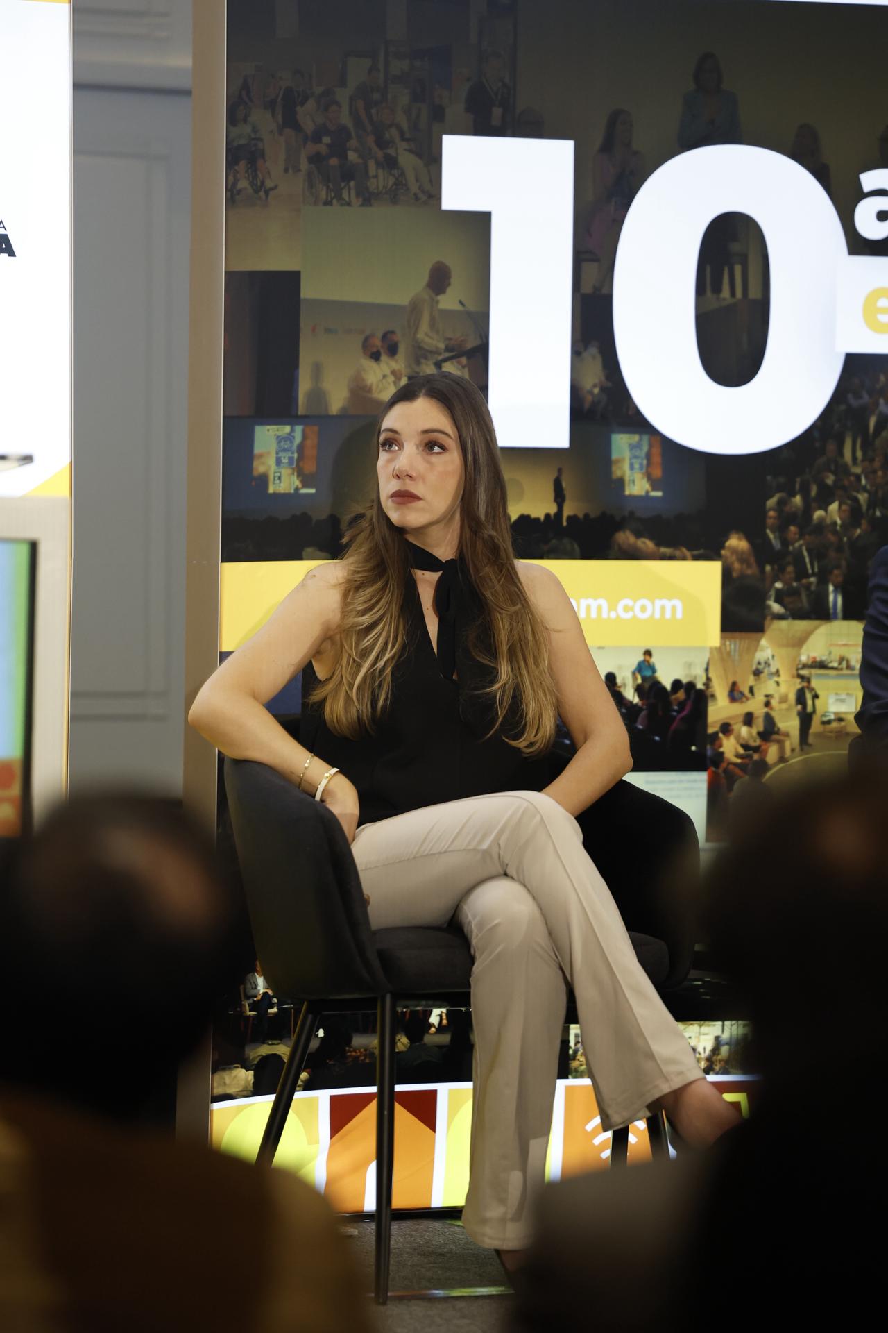 La directora de eventos de Pronus, Fabiola Vega, participa durante una rueda de prensa en Ciudad de México (México). EFE/Sáshenka Gutiérrez
