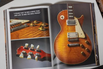 Fotografía cedida por Gibson Publishing de una página doble del libro de fotos 'The Collection: Kirk Hammett' donde se muestra la legendaria guitarra Les Paul Standard de 1959 conocida como Greeny. EFE/Gibson Publishing /SOLO USO EDITORIAL /NO VENTAS /SOLO DISPONIBLE PARA ILUSTRAR LA NOTICIA QUE ACOMPAÑA /CRÉDITO OBLIGATORIO