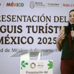 La secretaria de Turismo de México, Josefina Rodríguez Zamora, habla durante una conferencia de prensa este martes, en Ciudad de México (México). EFE/ José Méndez