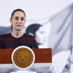 La presidenta de México, Claudia Sheinbaum, participa este viernes durante su conferencia matutina en Palacio Nacional de la Ciudad de México (México). EFE/Sáshenka Gutiérrez