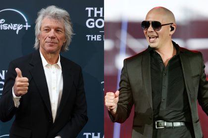 Combo de dos fotografías de archivo de los cantantes Bon Jovi y Pitbull. EFE/ Neil Hall / Kamil Krzaczynski