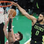 Jayson Tatum, de los Boston Celtics, durante un partido de la liga regular. EFE/EPA/CJ GUNTHER SHUTTERSTOCK OUT