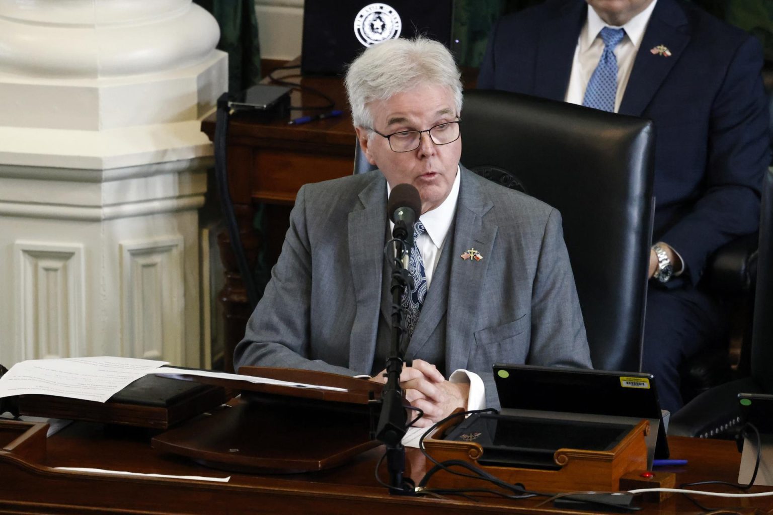 Fotografía de archivo donde aparece el vicegobernador Dan Patrick. EFE/EPA/Adam Davis