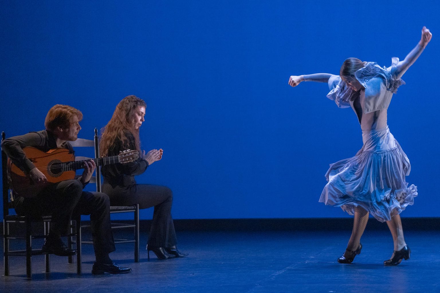 Artistas participan en la presentación de 'Alter Ego' de Alfonso Losa y Patricia Guerrero este miércoles, durante el Festival de Flamenco en el teatro New York City Center (Estados Unidos). EFE/ Ángel Colmenares