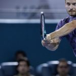 El belga David Goffin, número 55 del mundo, eliminó este viernes del Abierto de Miami a español Carlos Alcaraz, tercero del ránking. EFE/EPA/CRISTOBAL HERRERA-ULASHKEVICH