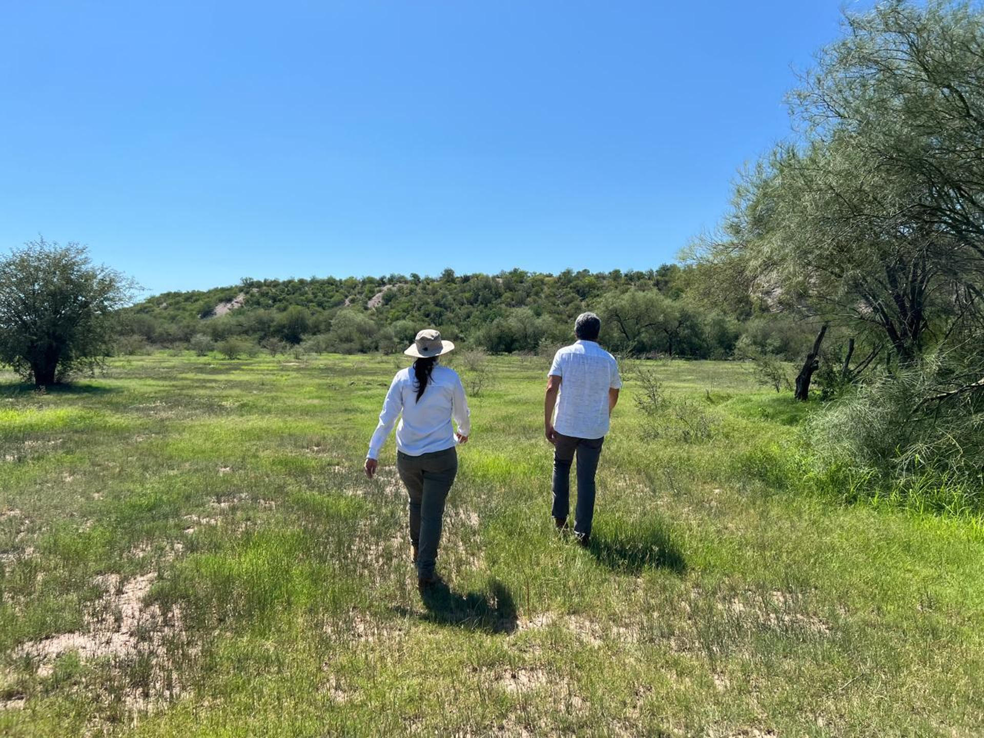 Fotografía cedida por Tanya Lugo Delgado que muestra personas de la organización Alis en las unidades de riego que forman parte de la cuenca del Río Sonora ofreciendo capacitación para impulsar actividades de recuperación de suelos, siembra mixta y agroforestería. EFE/Tanya Lugo Delgado /SOLO USO EDITORIAL NO VENTAS/SOLO DISPONIBLE PARA ILUSTRAR LA NOTICIA QUE ACOMPAÑA (CRÉDITO OBLIGATORIO)
