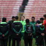 Jugadores de la selección de Bolivia cumplieron este jueves en La Paz su tercera jornada de entrenamientos con miras a su próximo partido en las eliminatorias del Mundial de 2026 contra la de Perú en Lima. EFE/ Luis Gandarillas